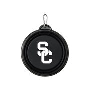 USC Trojans Black SC Interlock Collapsible Silicone Dog Bowl